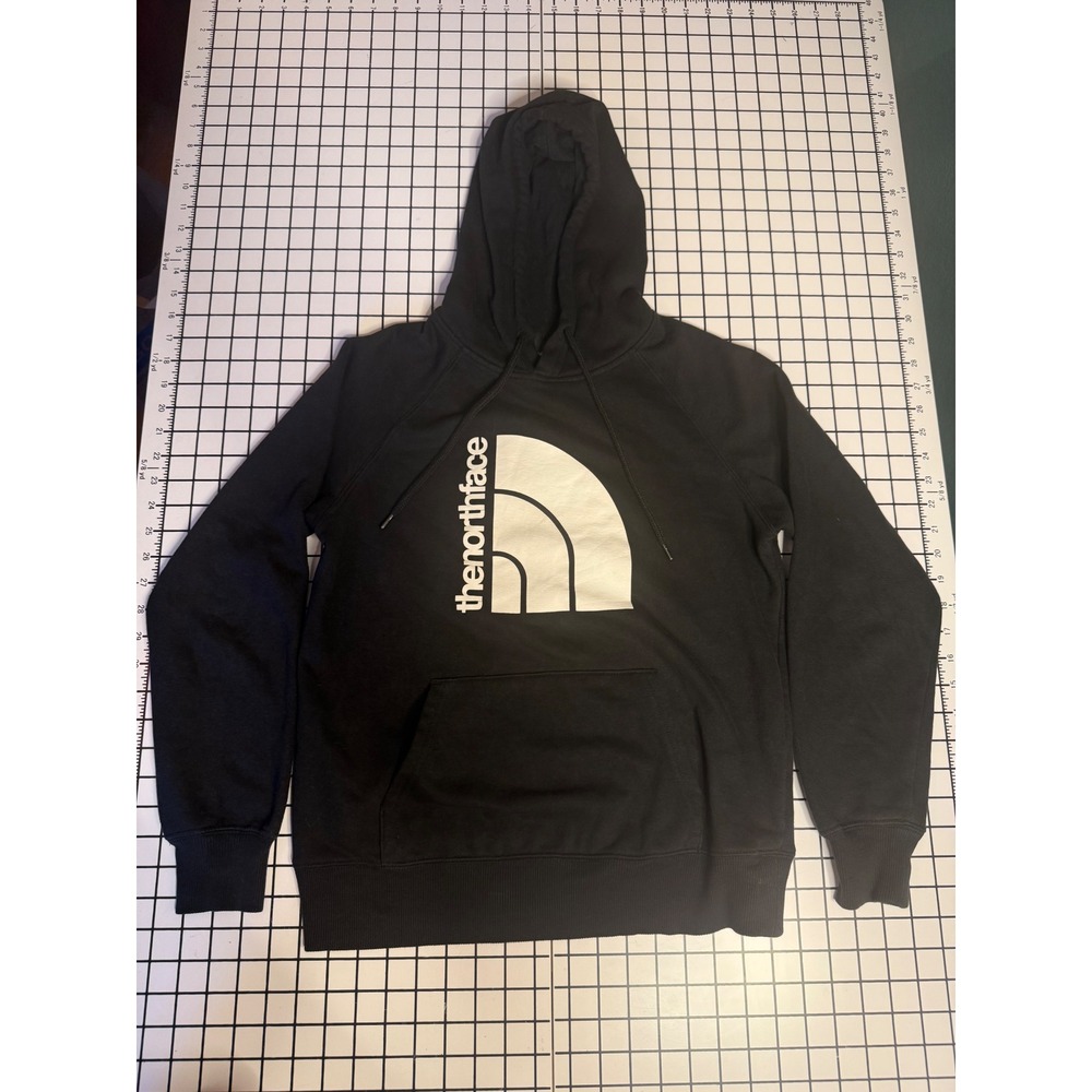 The North Face Womens XS Black Graphic Logo Pullover Hoodie Raglan Sleeve